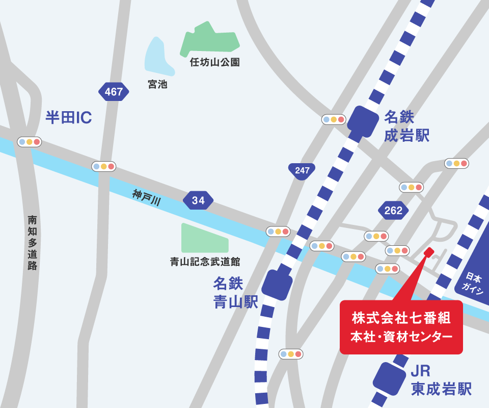 本社・資材センターMAP